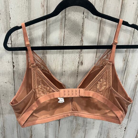 Knix Lace Deep V Bralette Take The Plunge Copper Womens Size XL Wireless - Picture 3 of 4